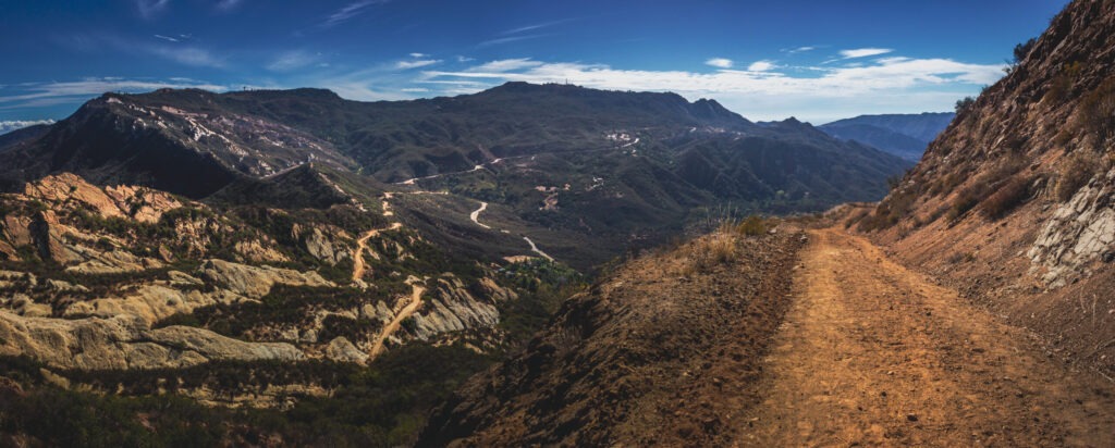 Picturesque Overlook Of Calabasas Peak Trail Winding Through The