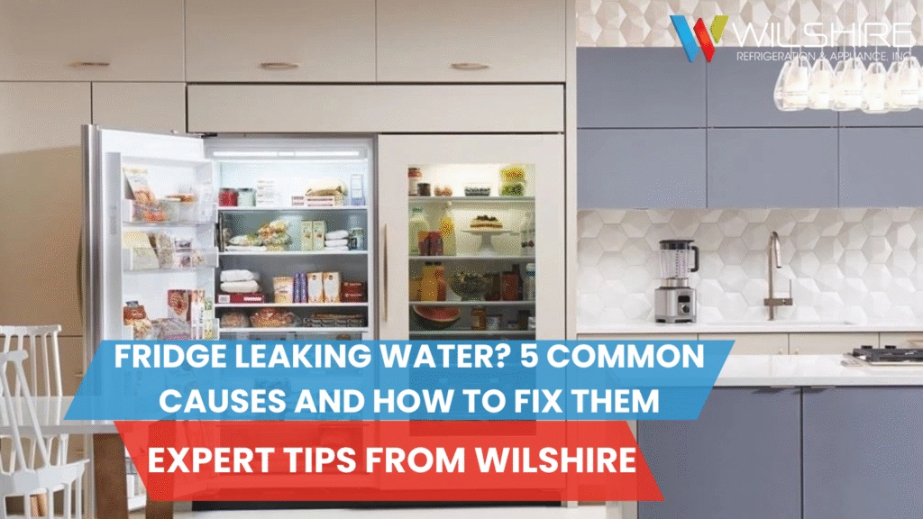 An open sub-zero fridge in a light kitchen.