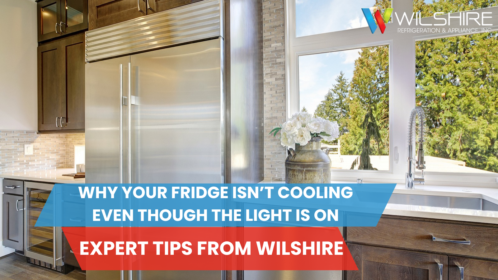 Luxury fridge in a luxurious bright kitchen.