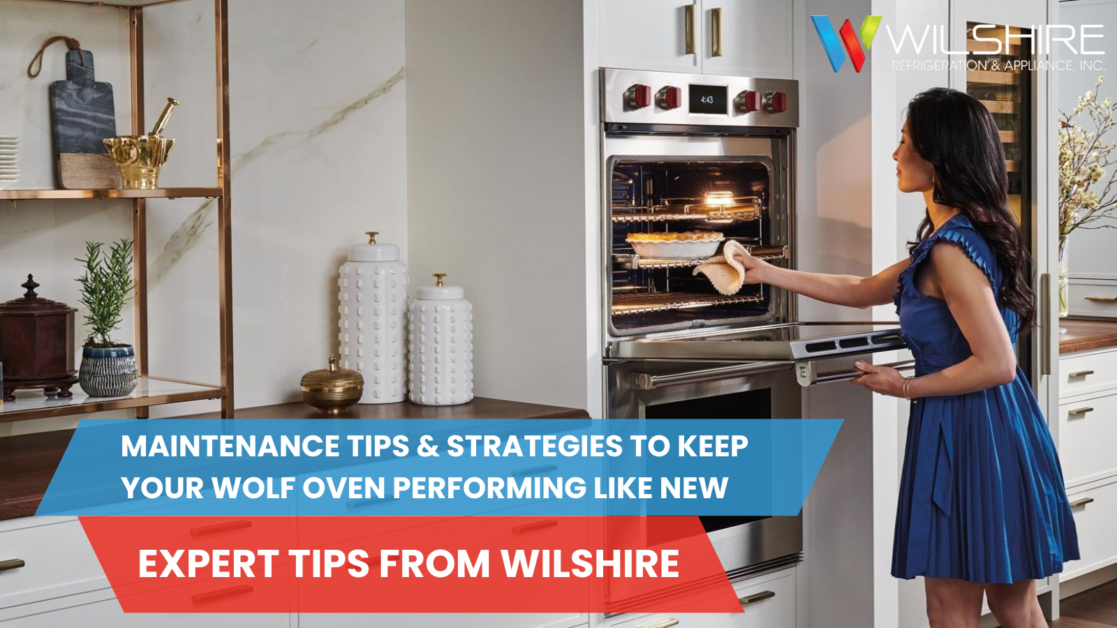 Woman opening a wolf oven.