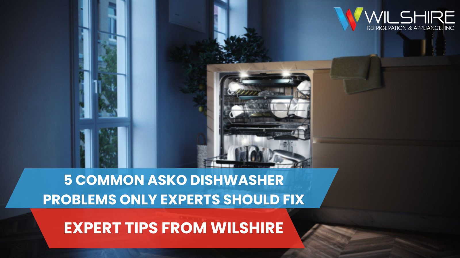 Asko dishwasher with lights turned on inside