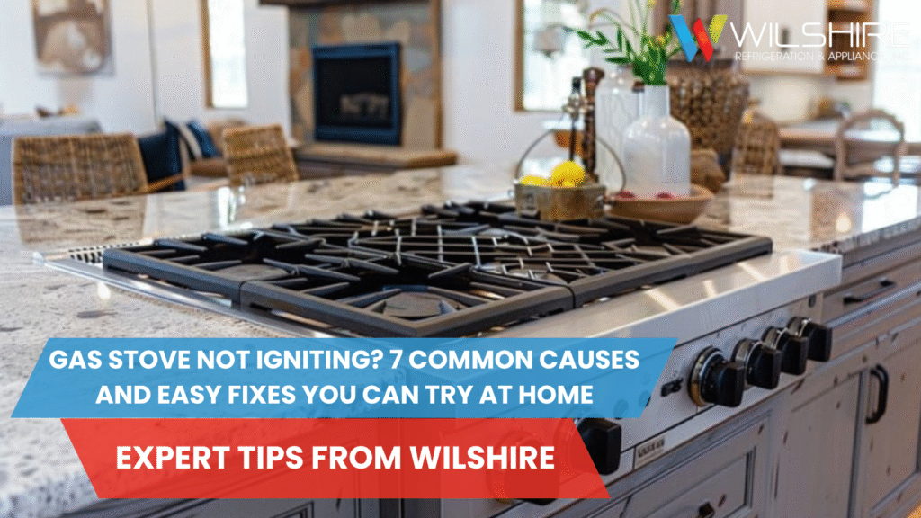 Gas stove in a luxury kitchen.