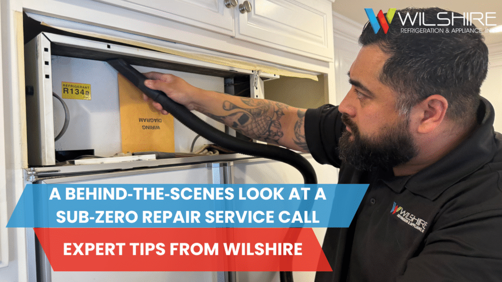 Wilshire's factory-trained technician servicing a refrigerator.
