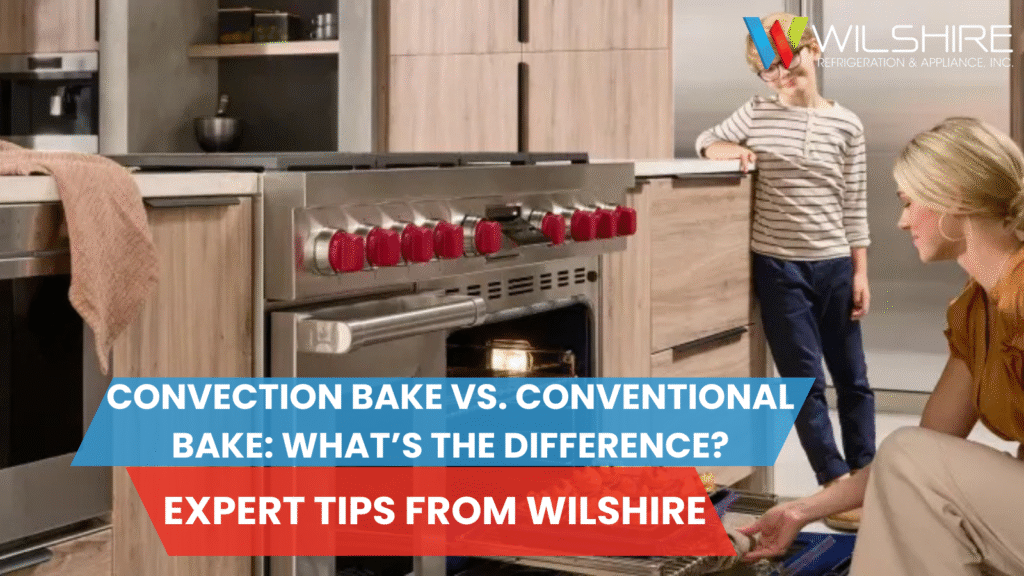 Mother and child using a Wolf oven to bake cupcakes in their kitchen.