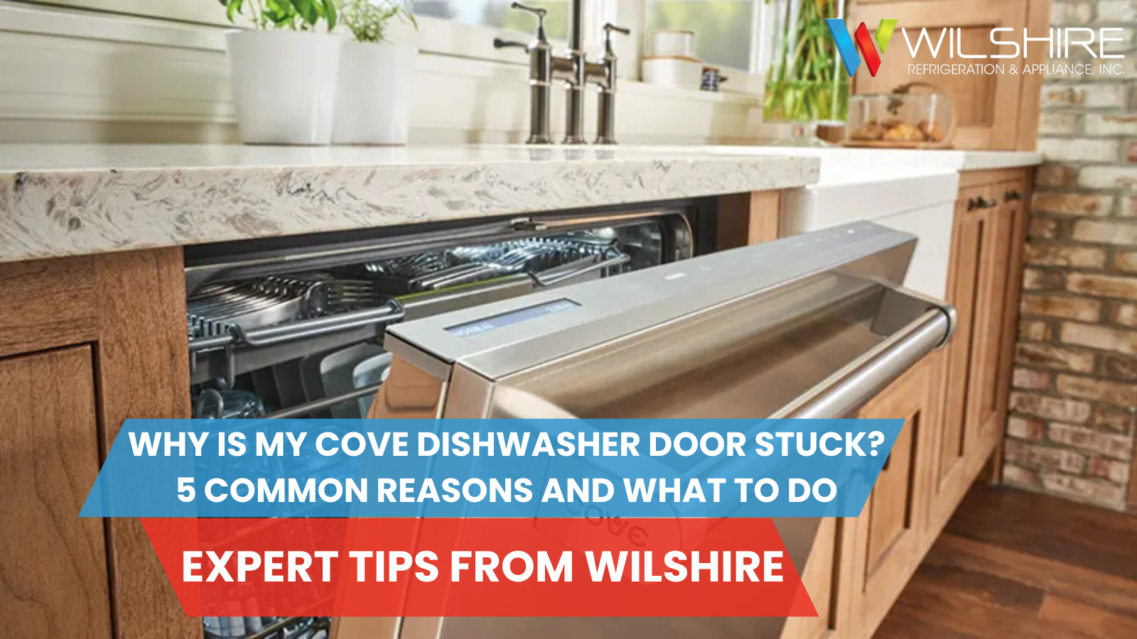 Close-up of cove dishwasher door.