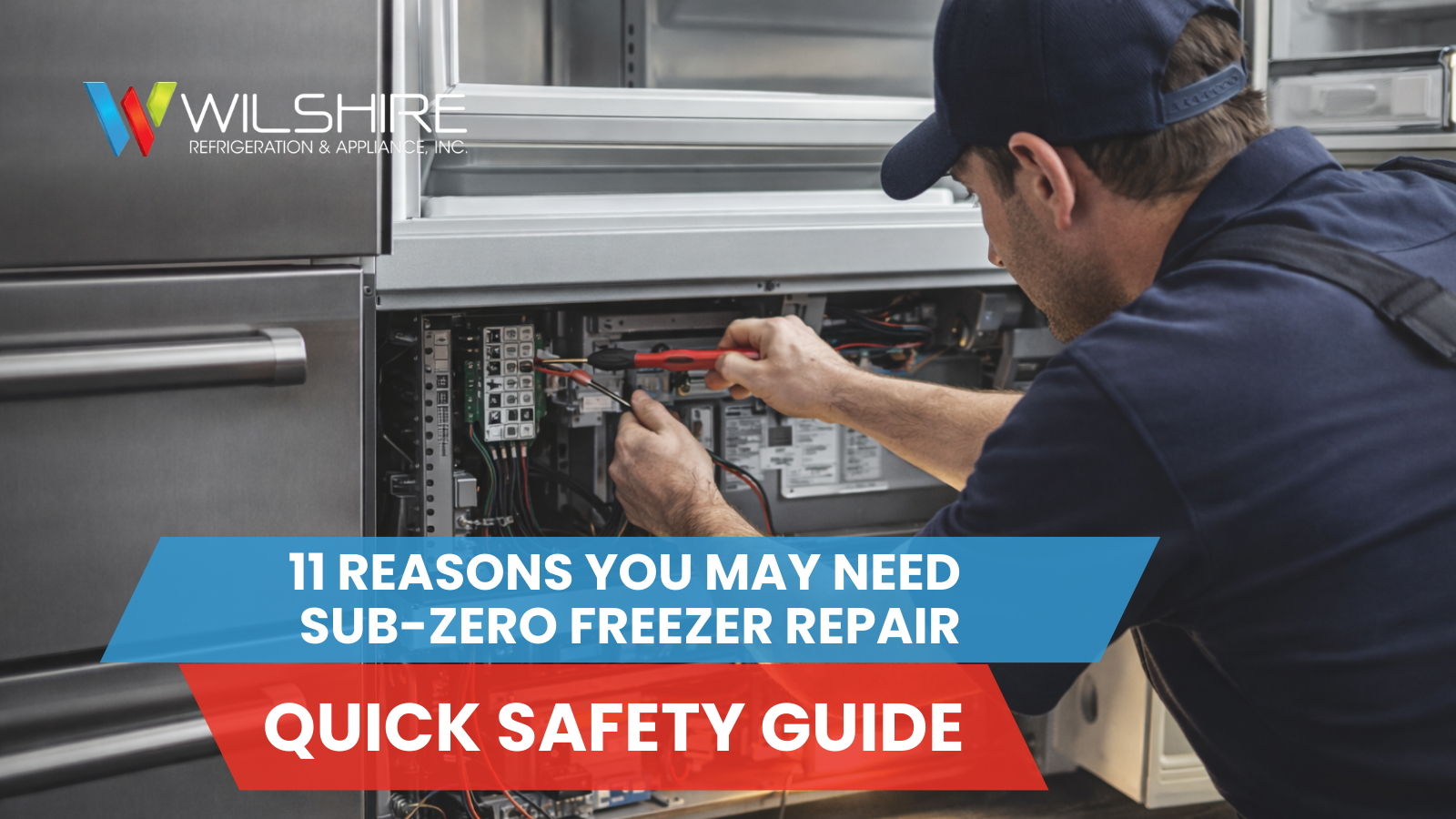 Appliance technician repairing Sub-Zero refrigerator components