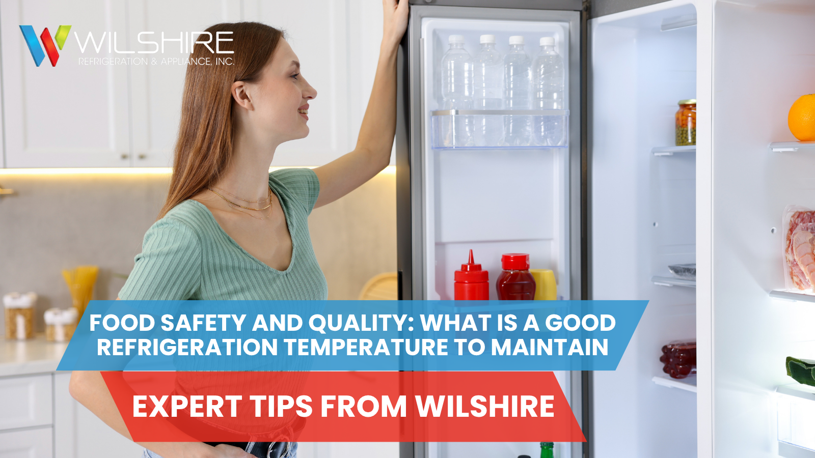 Person standing in front of an open refrigerator stocked with food, illustrating the importance of maintaining safe refrigeration temperatures for food quality.