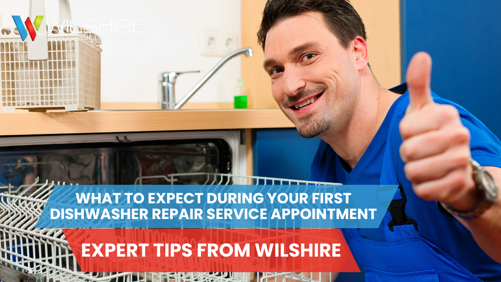 Technician repairing dishwasher